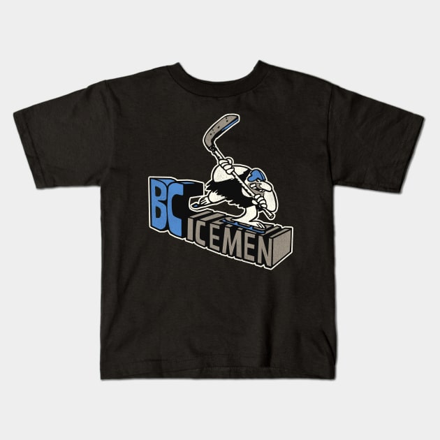 Defunct BC Icemen Hockey Team Kids T-Shirt by Defunctland